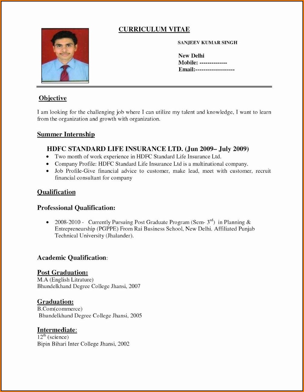 Pdf File Simple Resume Format Pdf Simple Resume Format In Doc With Riset