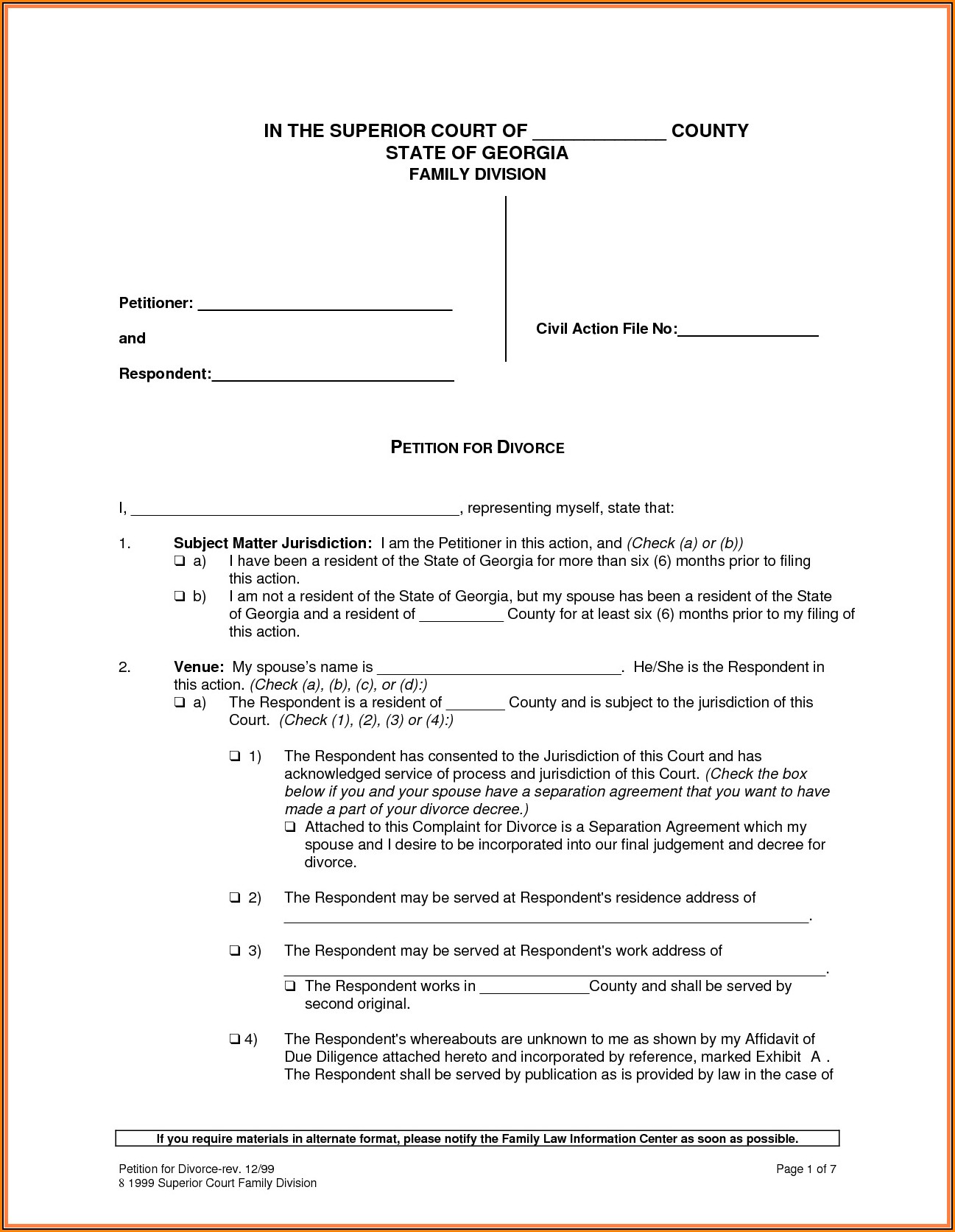 Divorce Settlement Agreement Template South Africa Template 1 