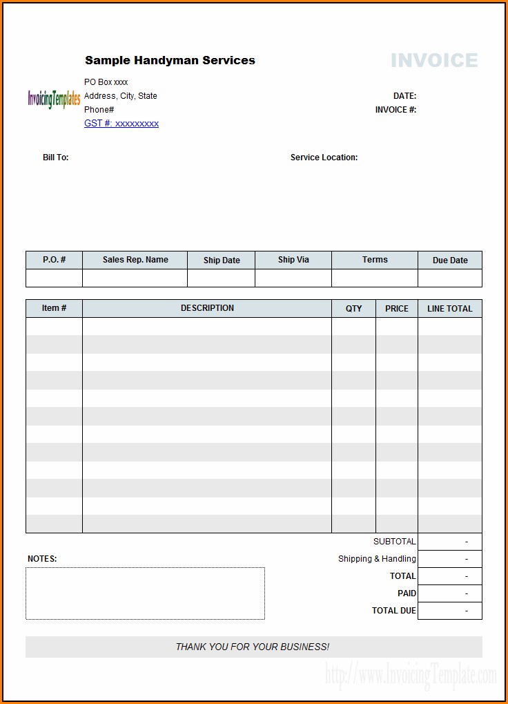  Free Invoice Template Word Mac 