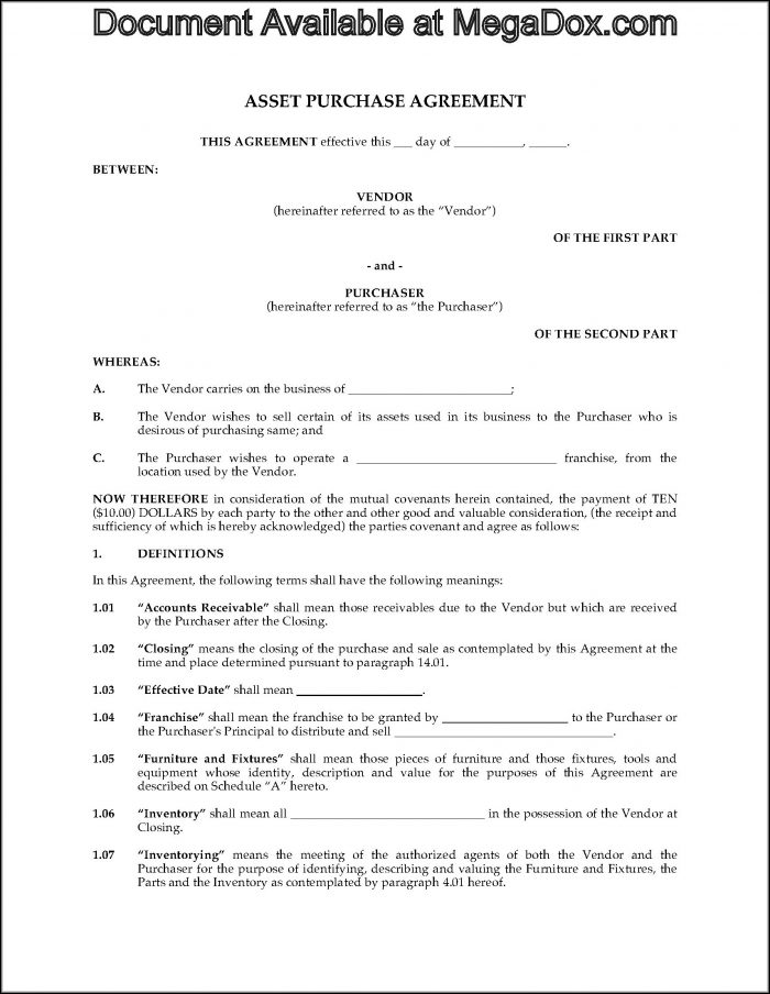 Blank Purchase Agreement Form Michigan - Form : Resume ...