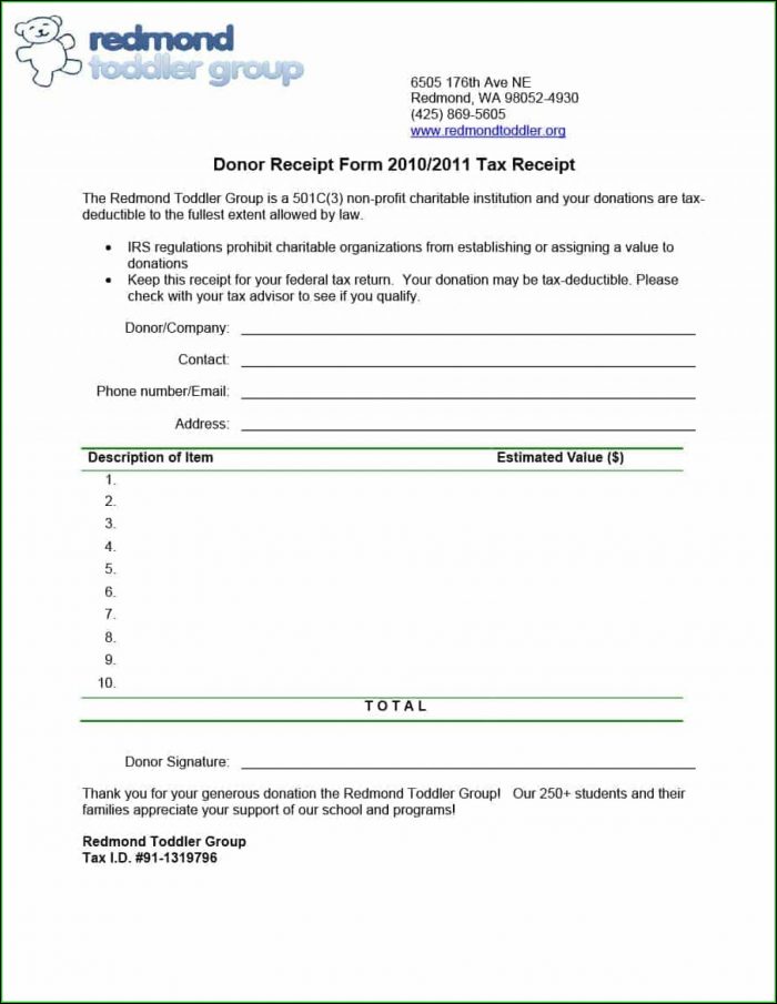 Charity Donation Receipt Form Template 1 Resume Examples Kw9kGqZ9JN