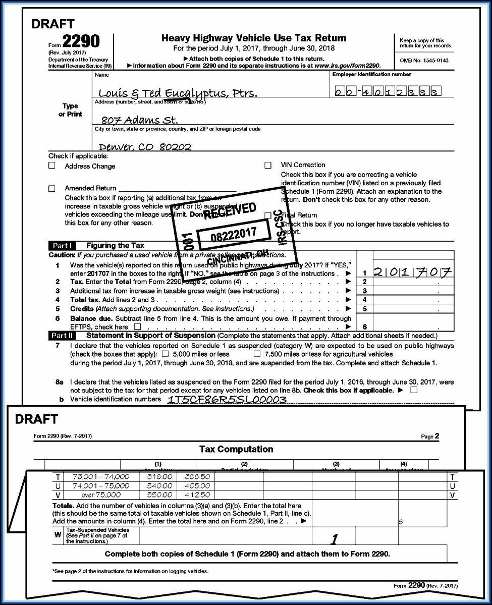 Form 2290 Irs Instructions Form Resume Examples A19XaqoY4k