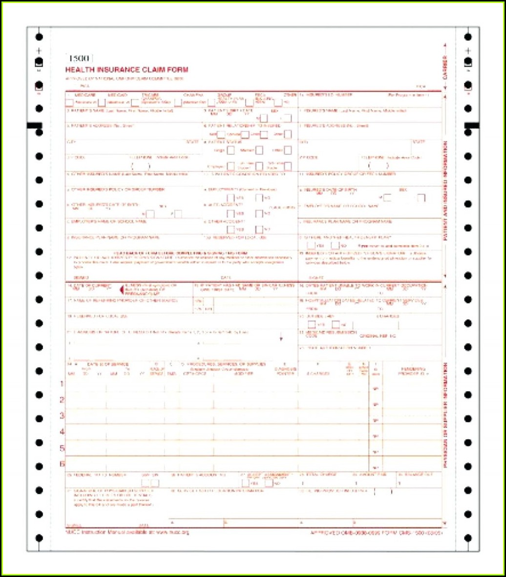 Health Insurance Claim Form 1500 Instructions Form Resume Examples Images