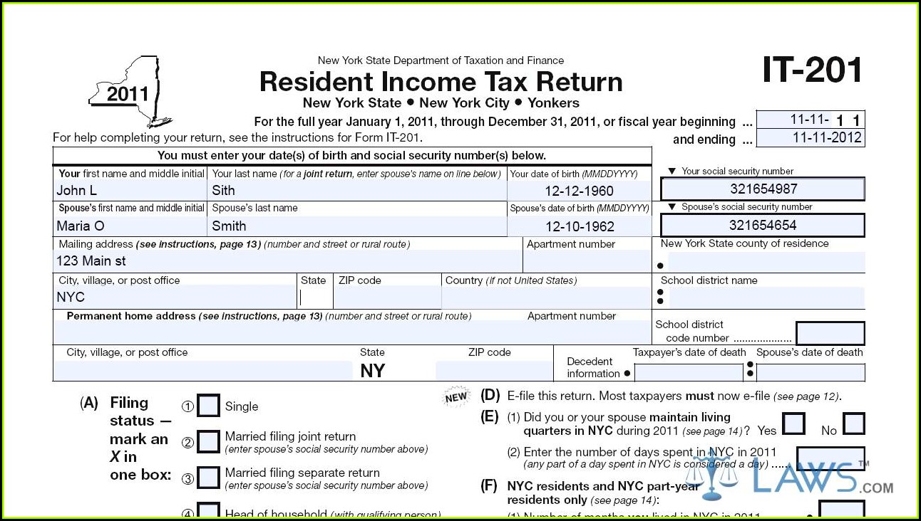 Ny State Tax Form It 201 Form Resume Examples goVLDJ3Vva