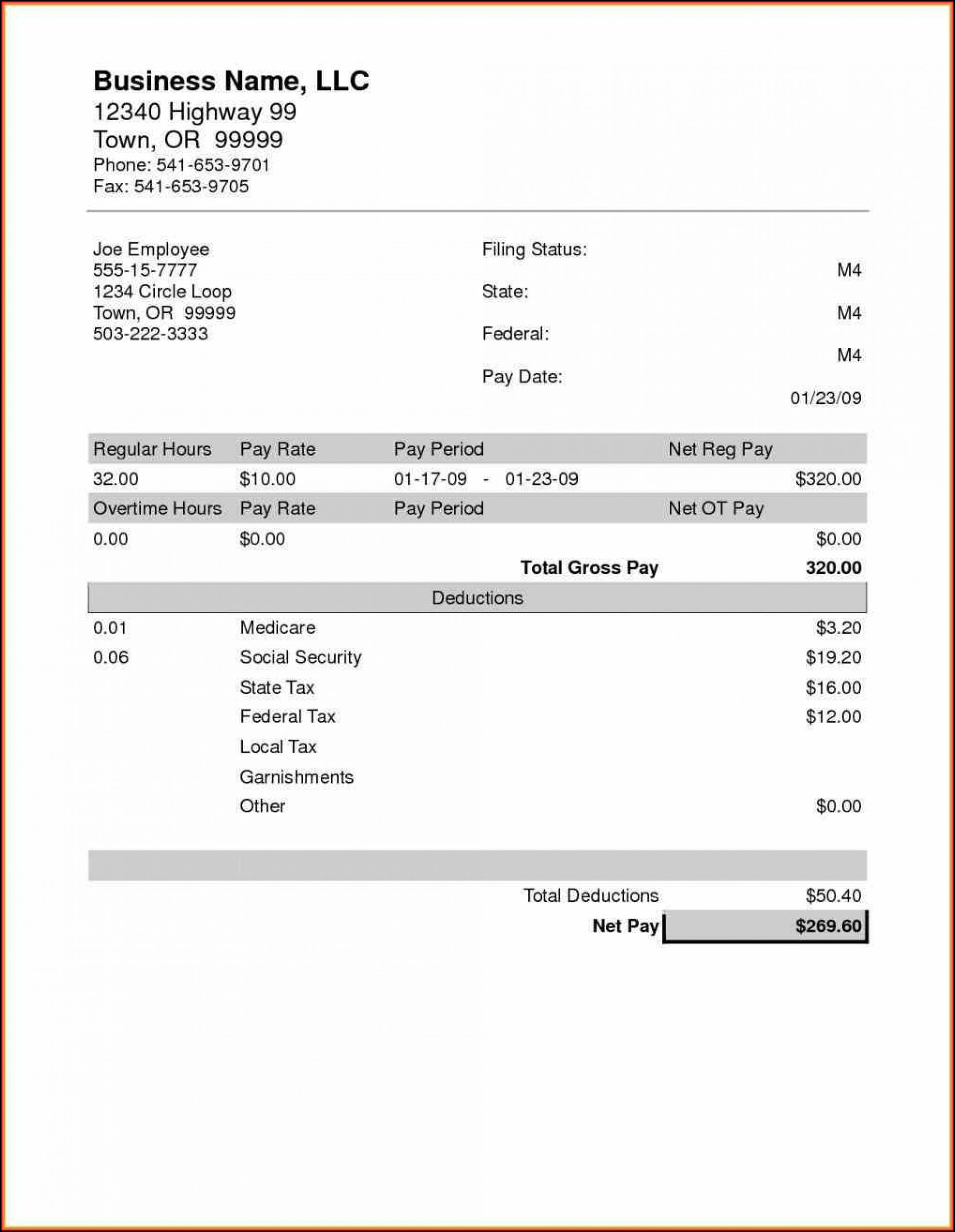 Microsoft Pay Stub Template Free Nisma Info