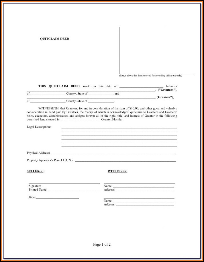 Fillable Quit Claim Deed Florida Fill Online Printable Fillable Vrogue