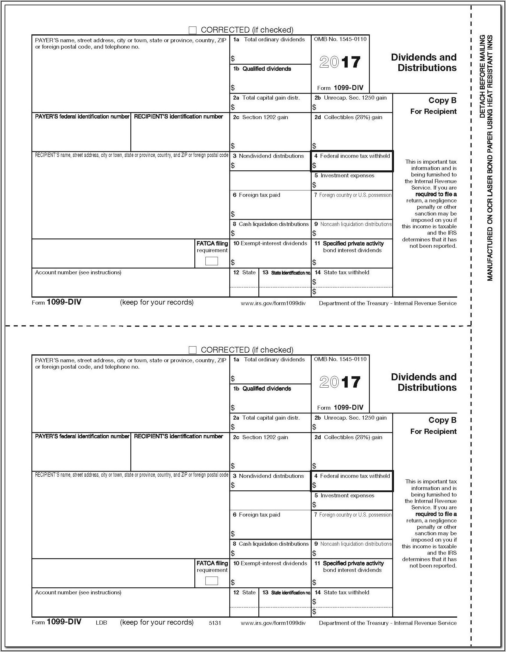 Blank 1099 Form Printable Printable Forms Free Online