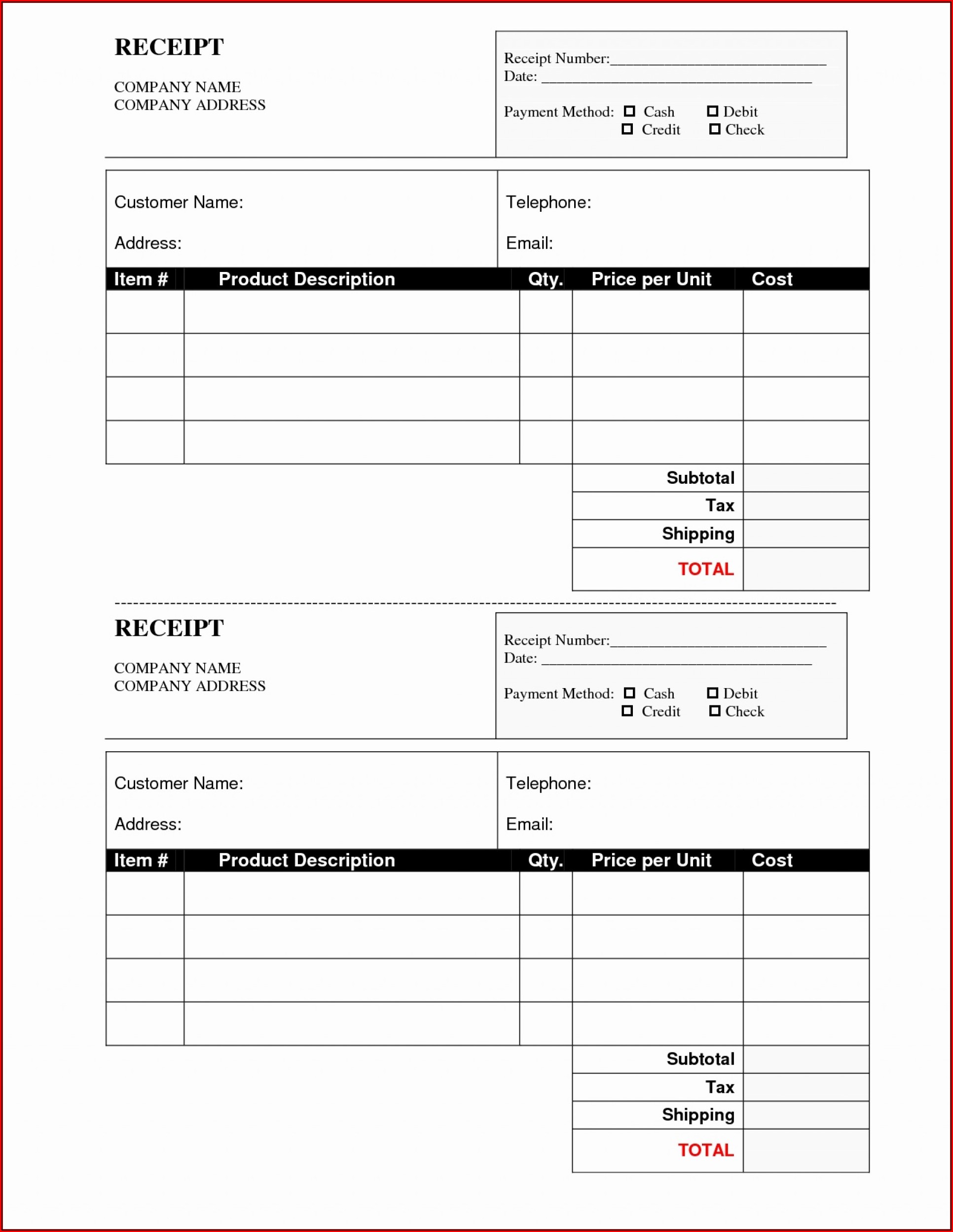 Blank Receipt Template Pdf Template 1 Resume Examples A19XADQY4k