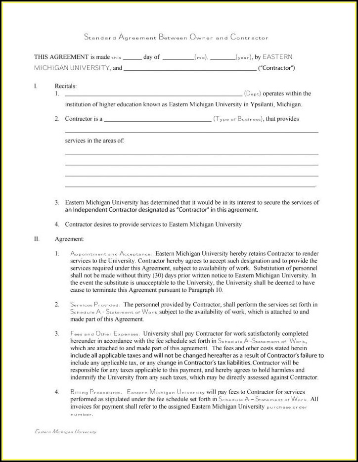 Independent Contractor Agreement Template Ontario Template 2 Resume 