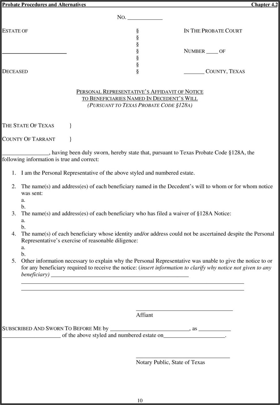 Small Estate Affidavit Form Tarrant County Texas Form Resume Examples dP9ln11VRD