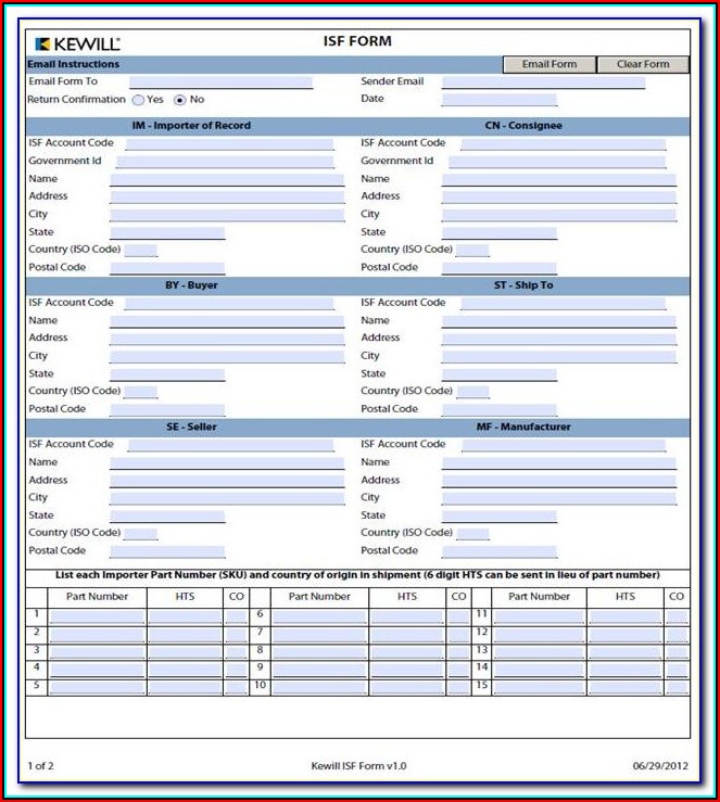 Printable Isf Form Printable Forms Free Online