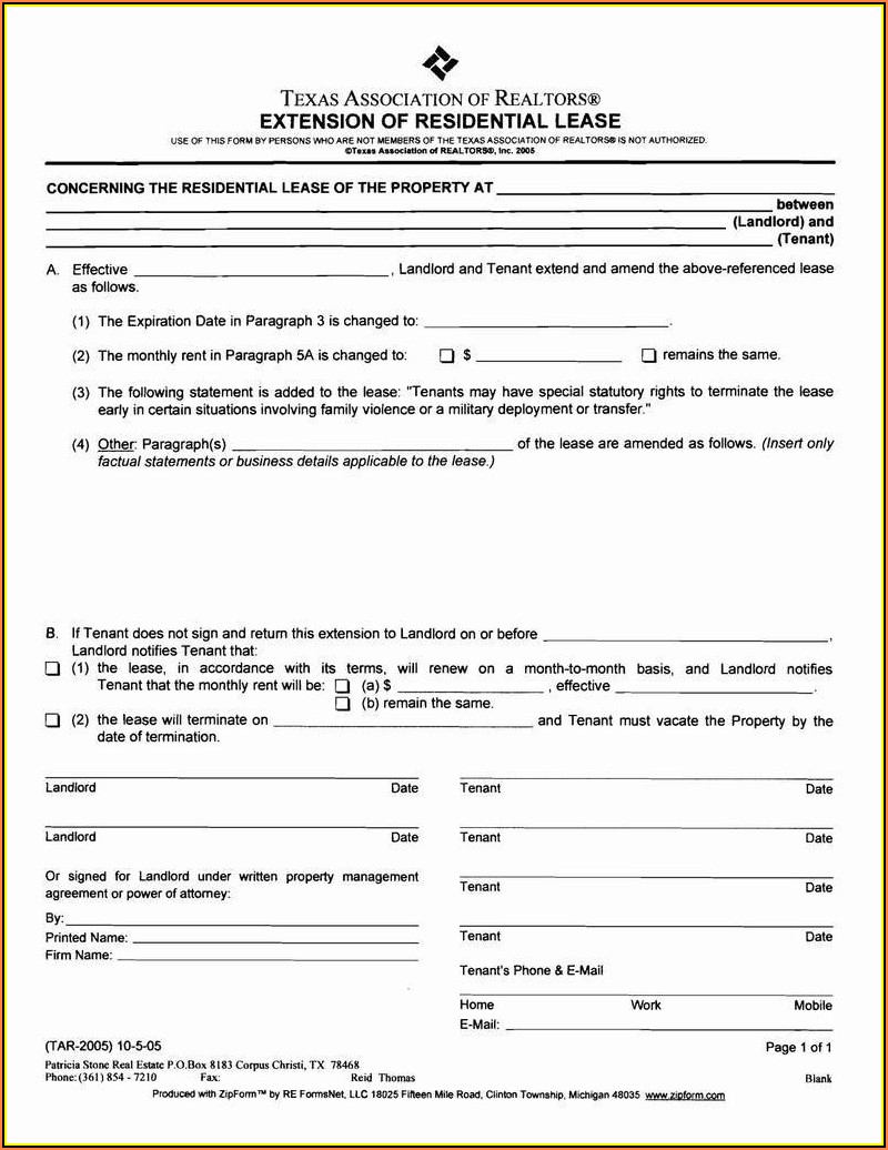 Lease Renewal Form Texas Form Resume Examples A19XwO024k