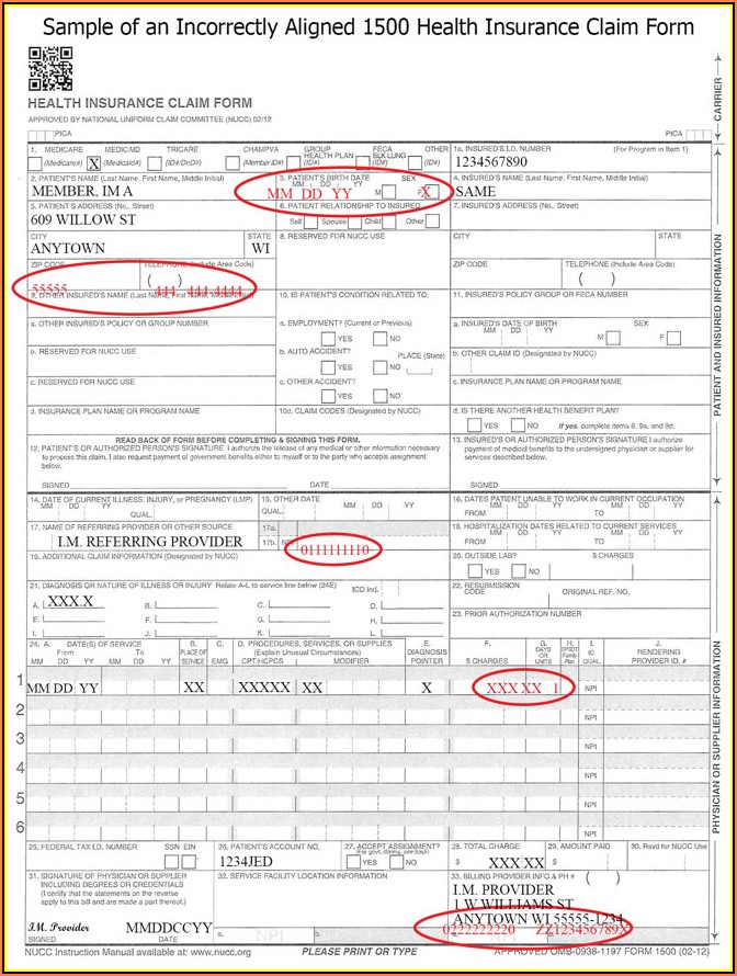 How To Fill Out Hcfa 1500 Form For Medicare