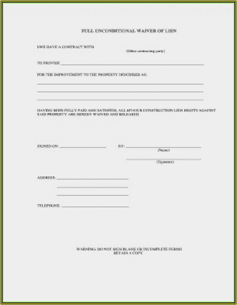 Final Lien Waiver Form Wisconsin Template 1 Resume Examples yKVBpKo9MB