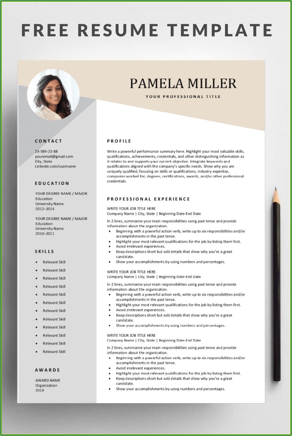 Totally Free Downloadable Resume Templates Resume : Resume Examples #