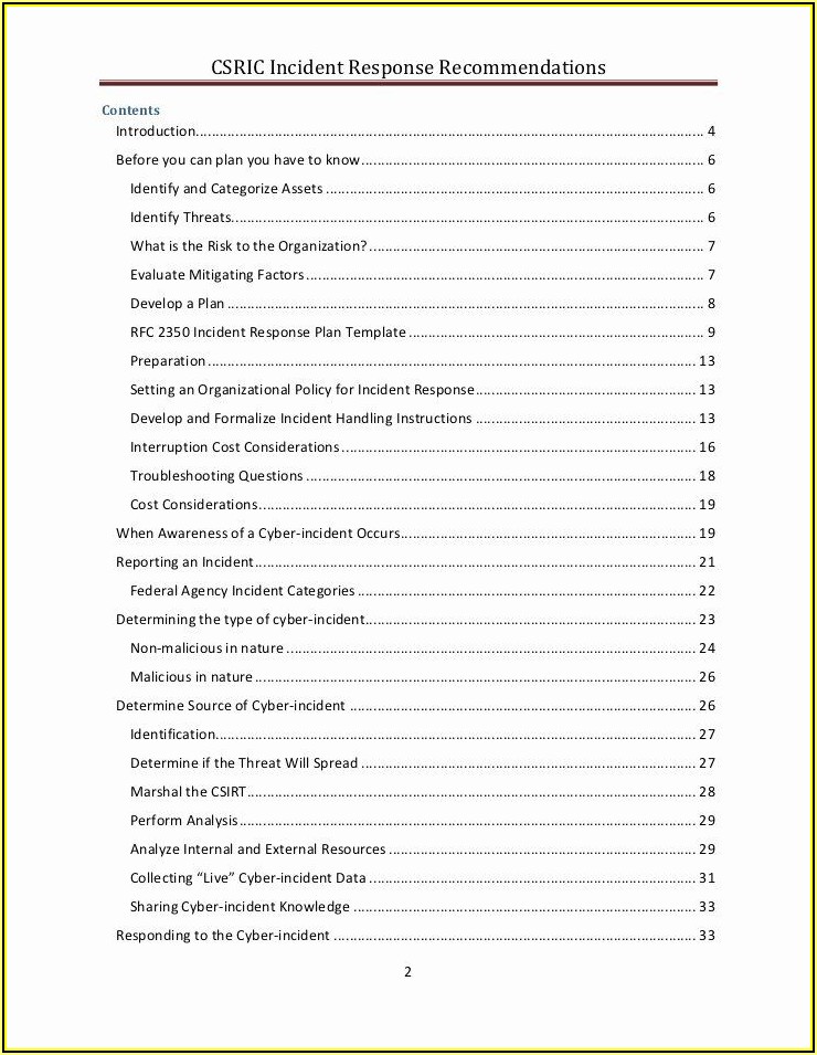 Incident Response Plan Template Sans Template 1 Resume Examples edV1WrG9q6