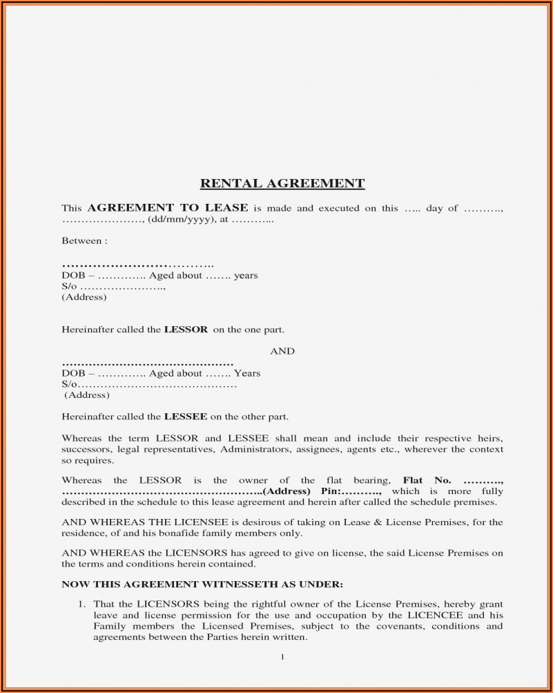 Simple Rent Agreement Format India Form Resume Examples o7Y3LrPVBN