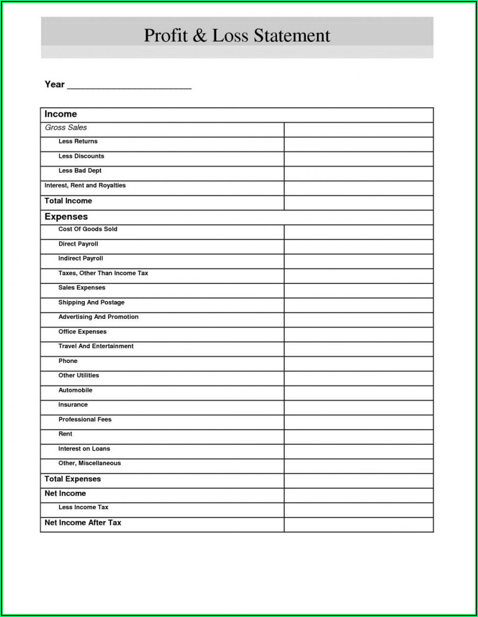 14 Profit Loss Statement Template Self Employed DocTemplates