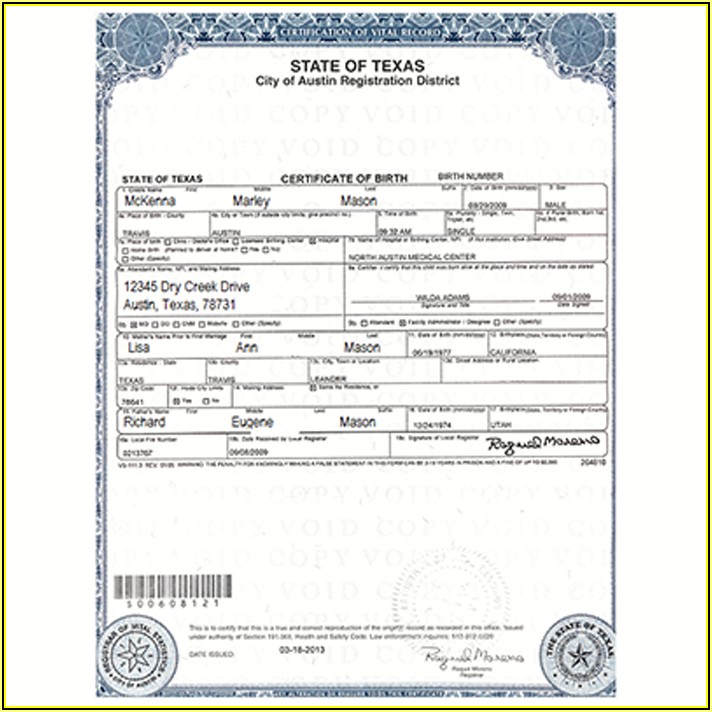 Texas Birth Certificate Formats Form Resume Examples WjYDXWkYKB