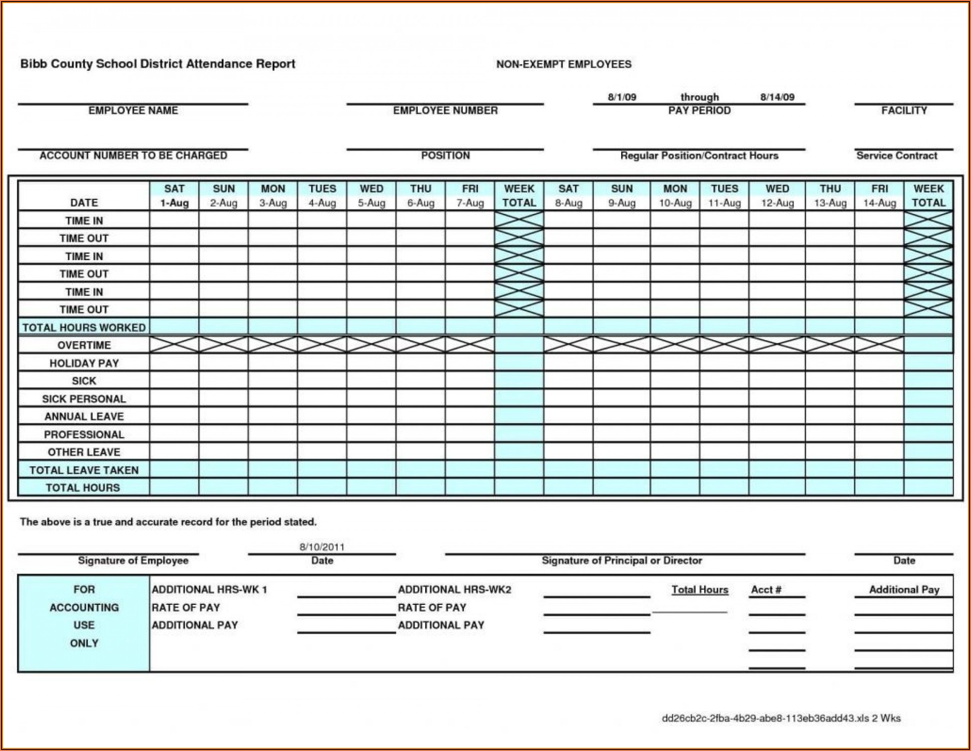 Free Excel Timesheet Template Multiple Employees