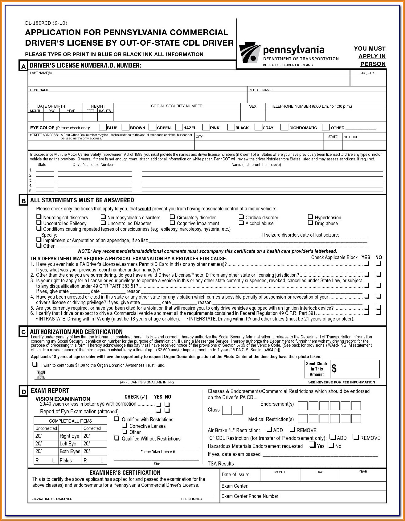 Printable Dot Physical Form Printable Forms Free Online