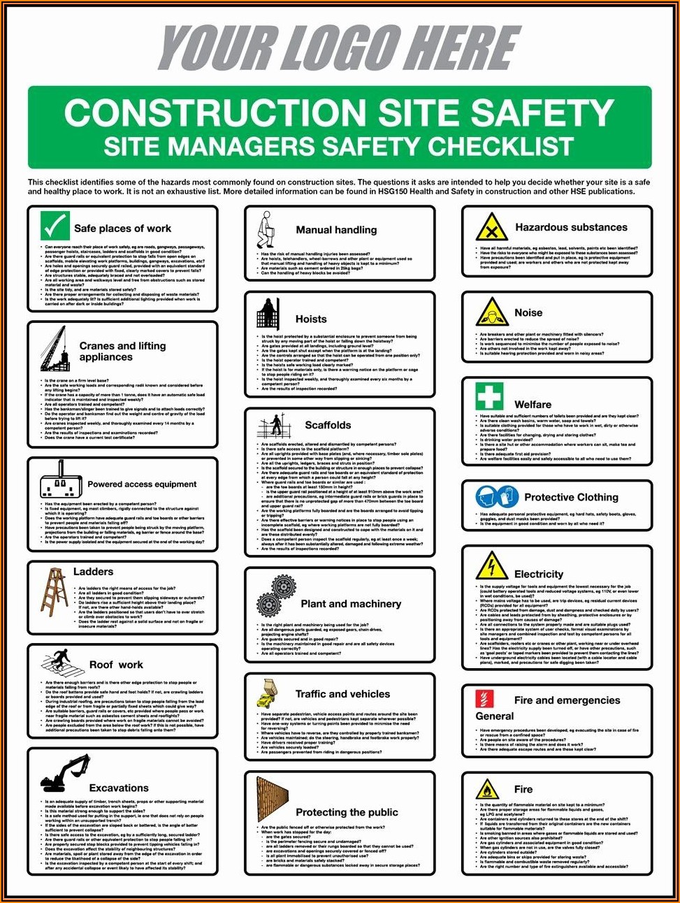 Construction Safety Checklist Template Template 2 Resume Examples 