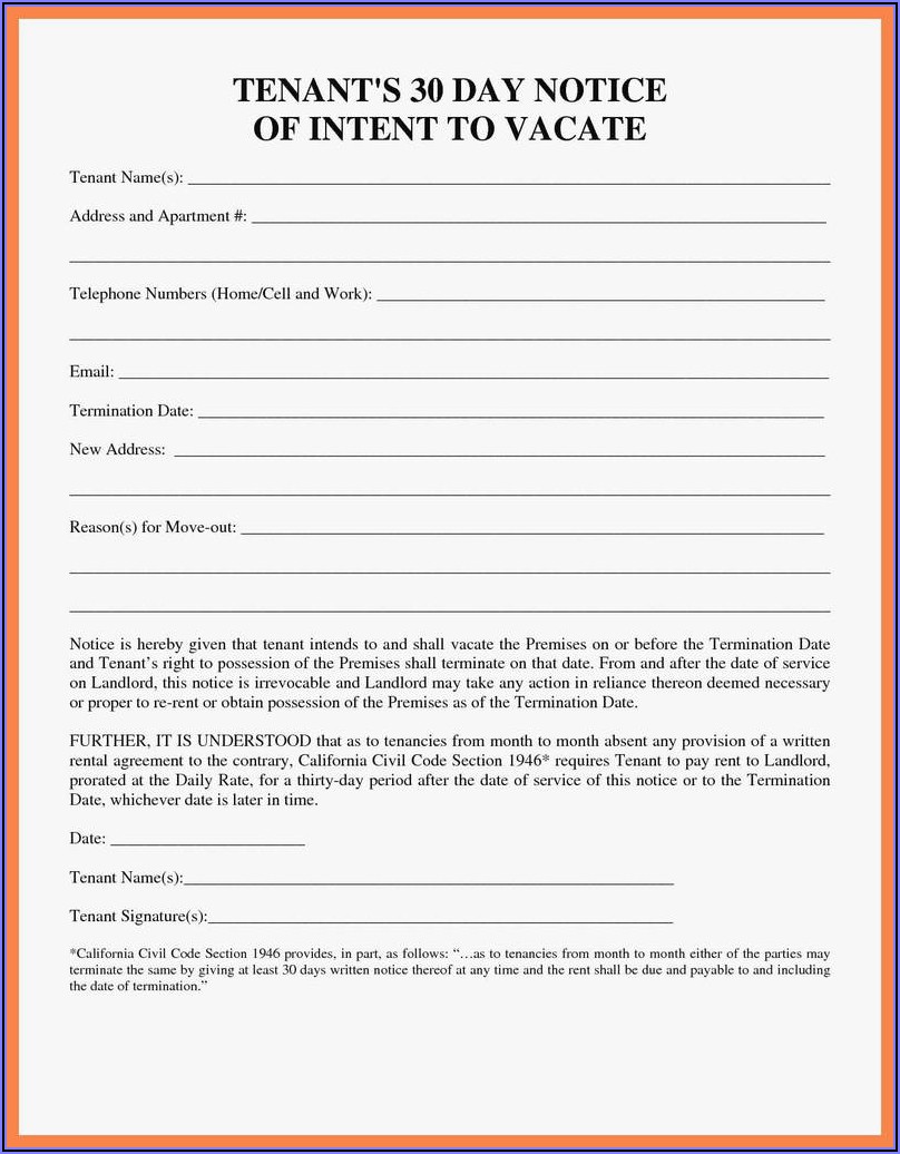 Eviction Notice California Template Free Template 2 : Resume Examples