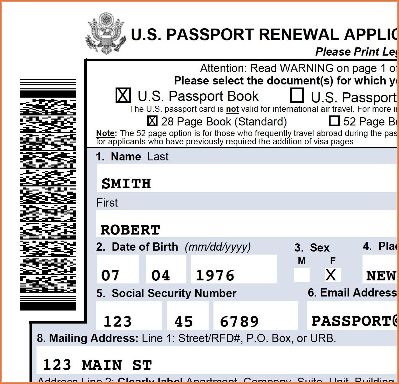 Passport Renewal Form Ds 82 Form Resume Examples 1ZV8agQM23