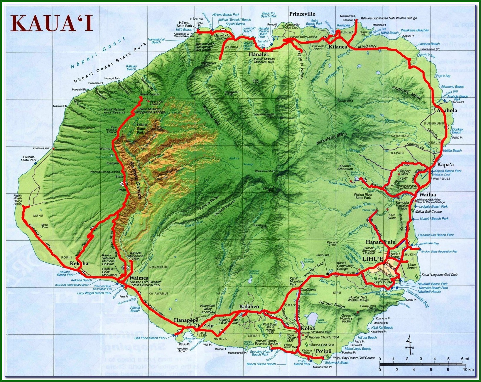 Printable Road Map Of Kauai Printable Maps Images And Photos Finder