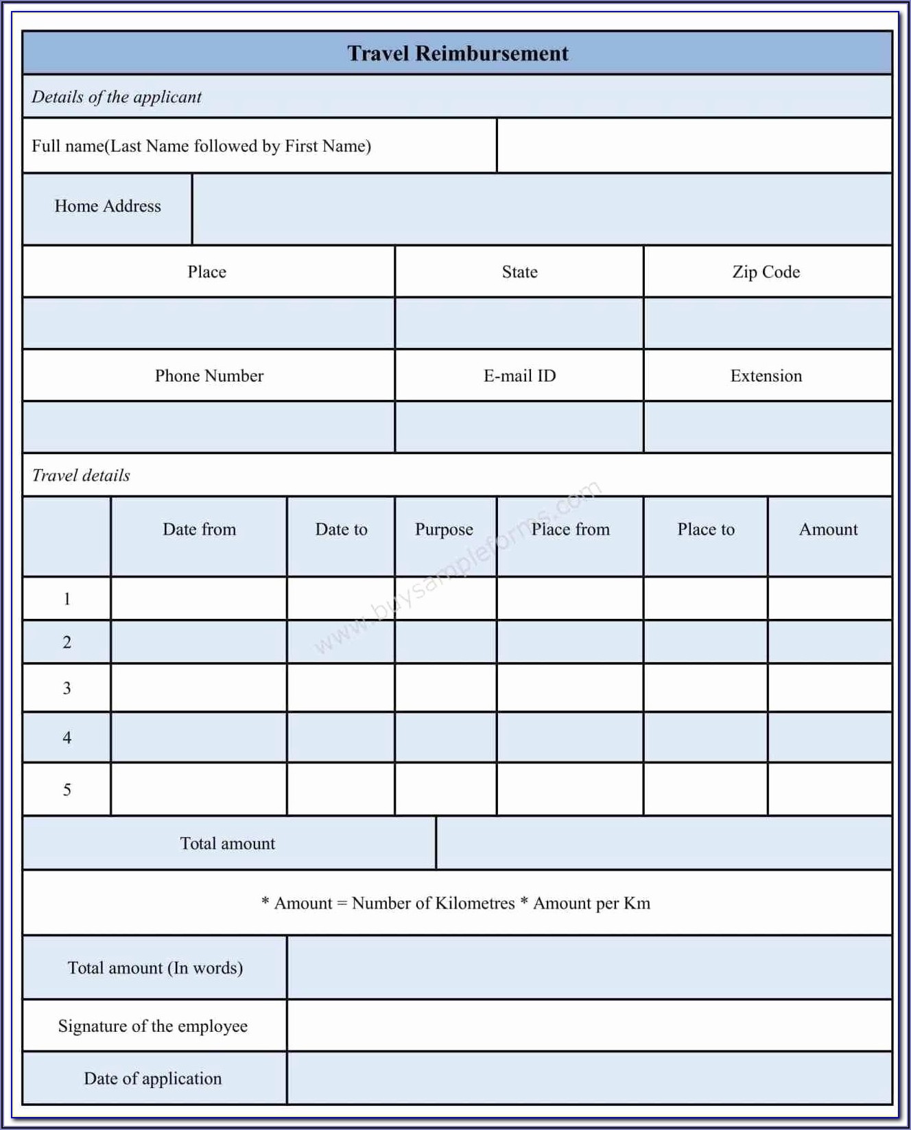 Mileage Reimbursement Form Example Template 2 Resume Examples 3q9JkmyXYA
