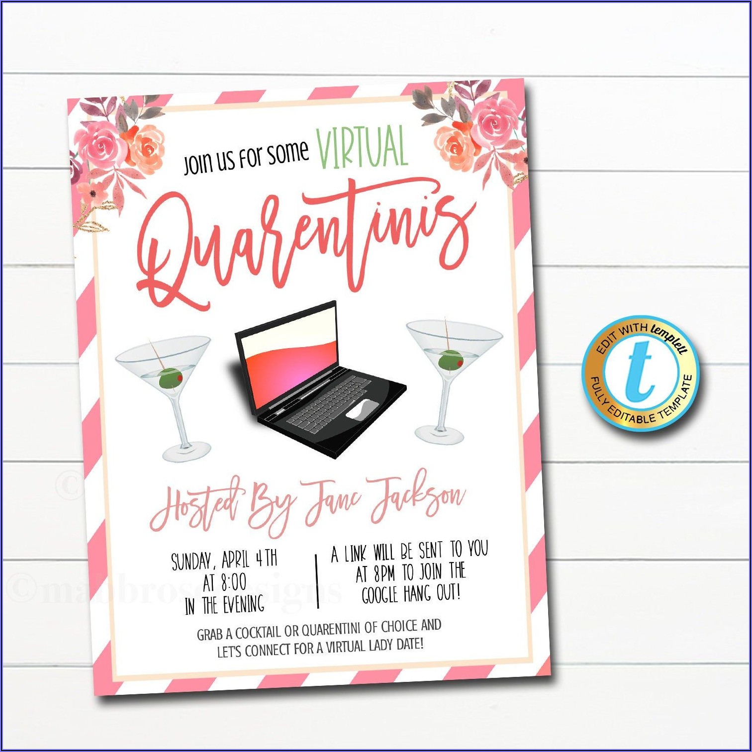 Virtual Happy Hour Invite Template Free Invitations Resume Examples 