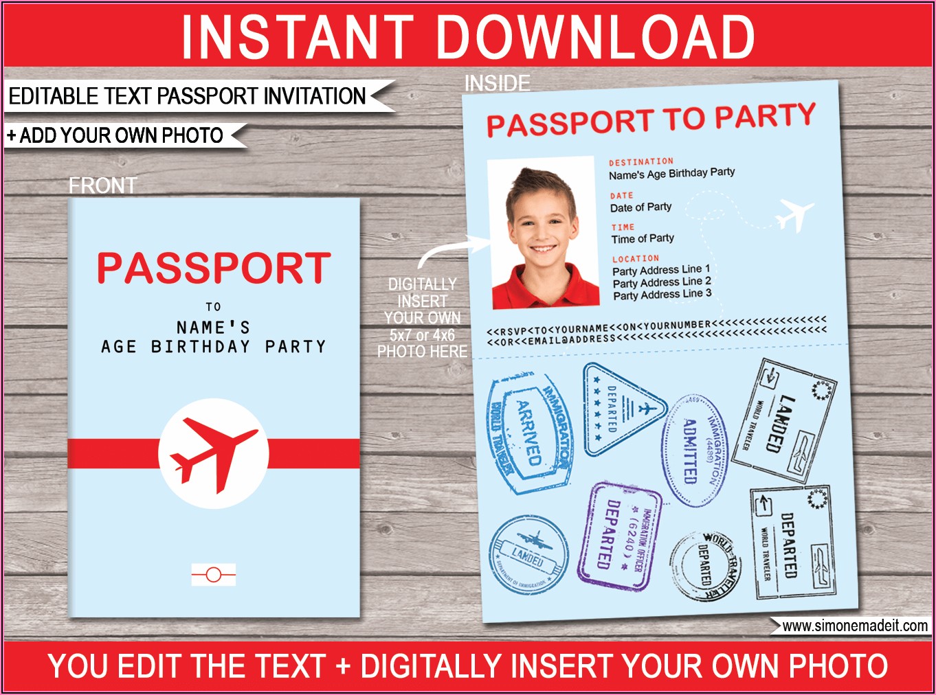 Free Editable Passport Invitation Template Invitations Resume