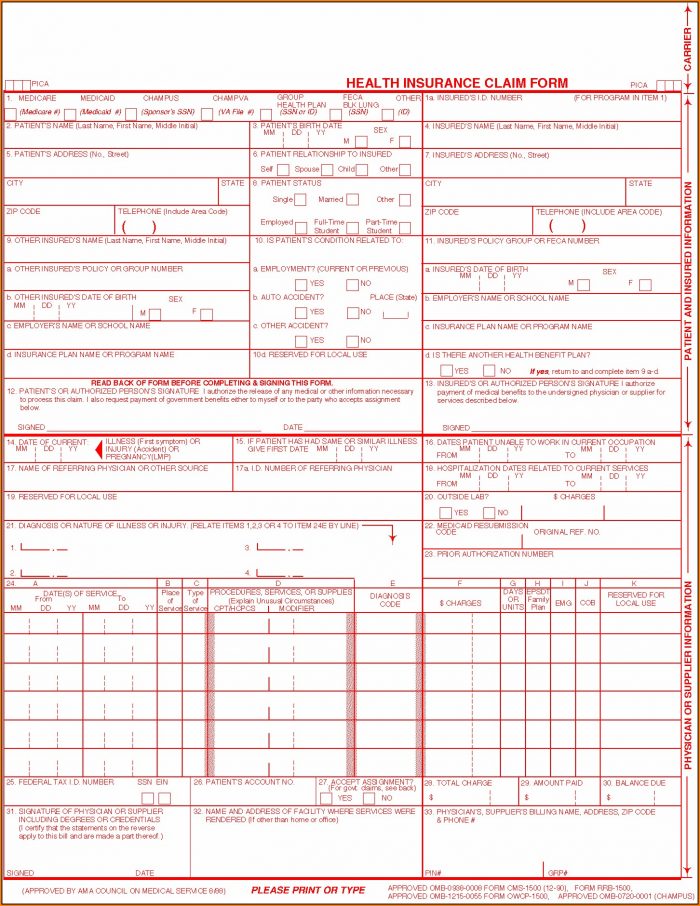 Hcfa 1500 Form Pdf Fillable - Form : Resume Examples #a6Yn87R2Bg