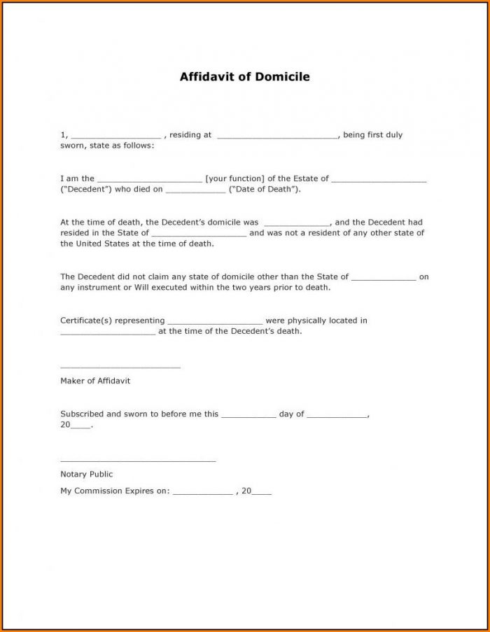 Affidavit Of Domicile Form Computershare - Form : Resume Examples # ...