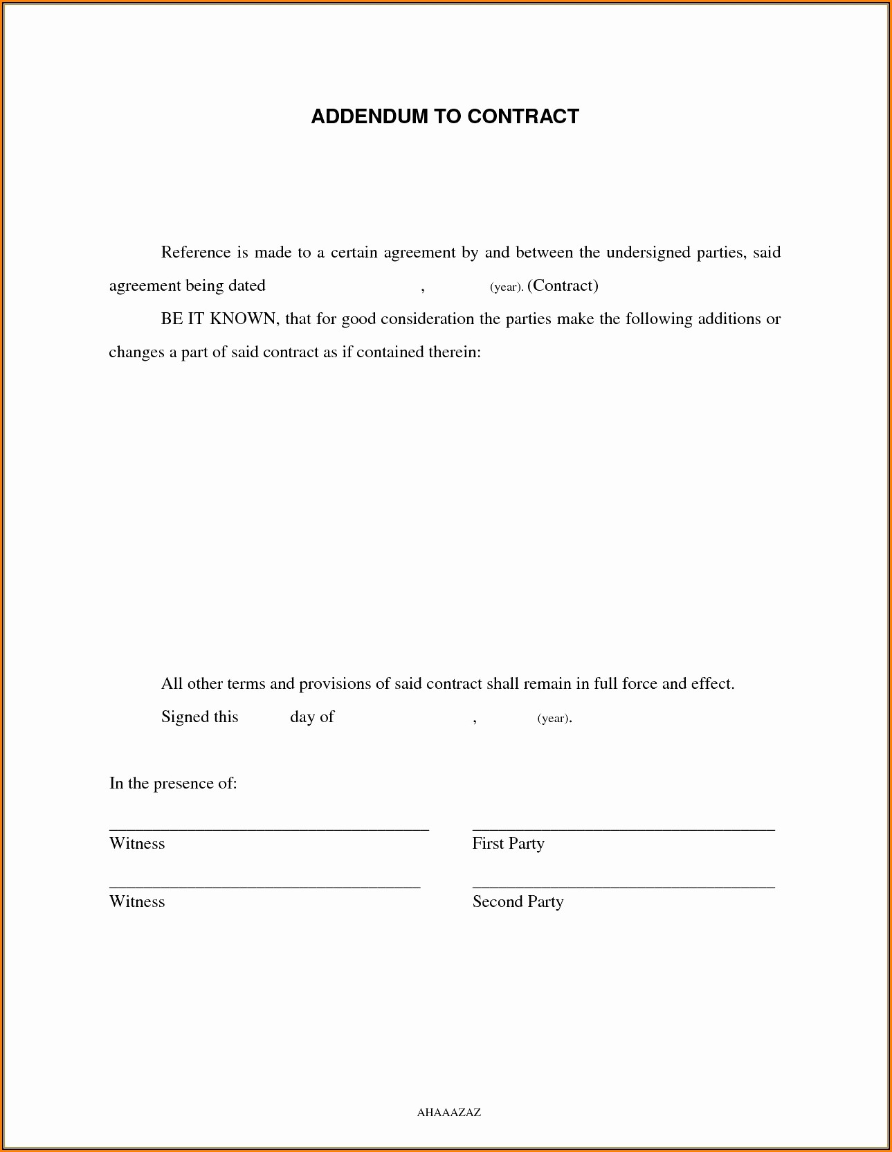 Addendum Template For Contract Agreement Template 1 Resume Examples 