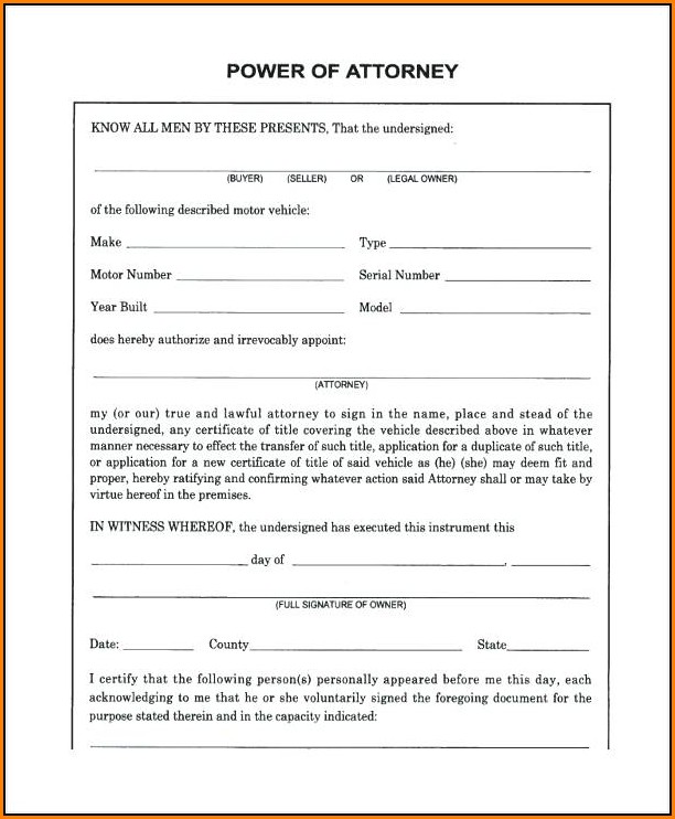 Durable Power Of Attorney Forms Free Printable