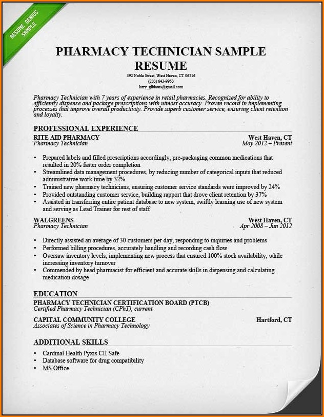 Examples Of Pharmacy Technician Resumes - Resume : Resume Examples ...