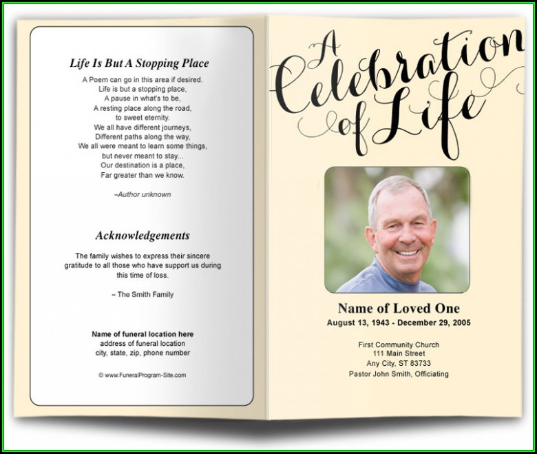 Free Printable Celebration Of Life Program Template Printable Templates