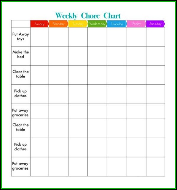 Daily Chore Chart Adults