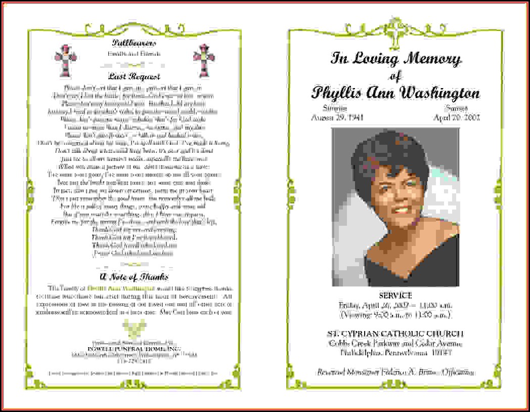 Free Funeral Program Template Word Download Rafseattle