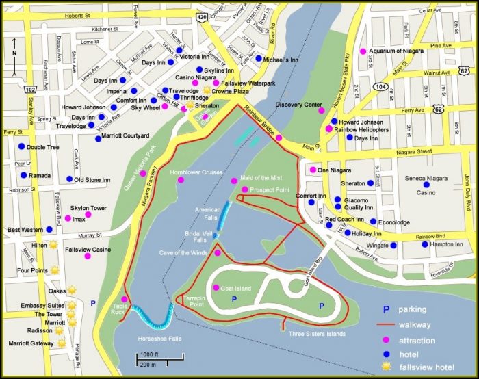 Map Of Niagara Falls Canada Hotels And Attractions - map : Resume ...