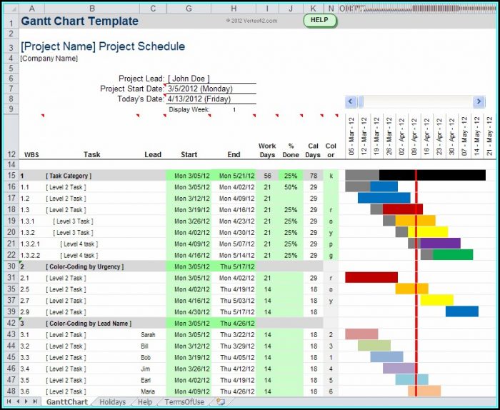 Free Hourly Gantt Chart Excel Template - Template 1 : Resume Examples ...