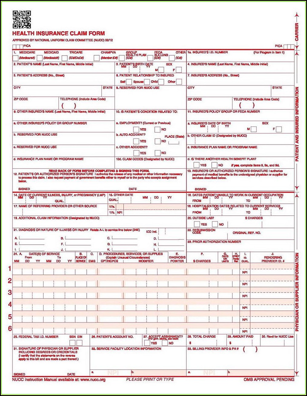 Nucc 1500 Claim Form Form Resume Examples v19xN6yZV7