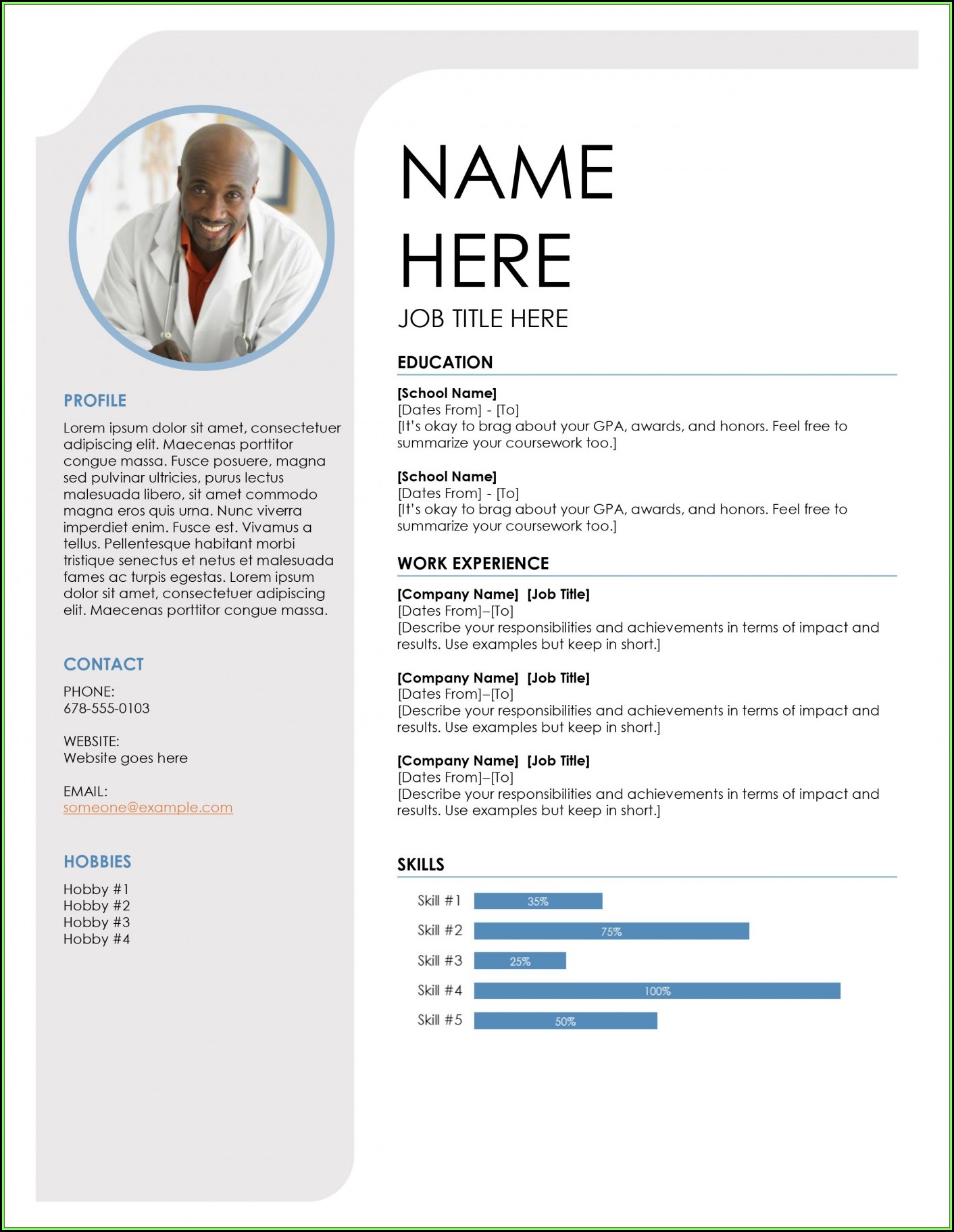 free resume templates for microsoft word