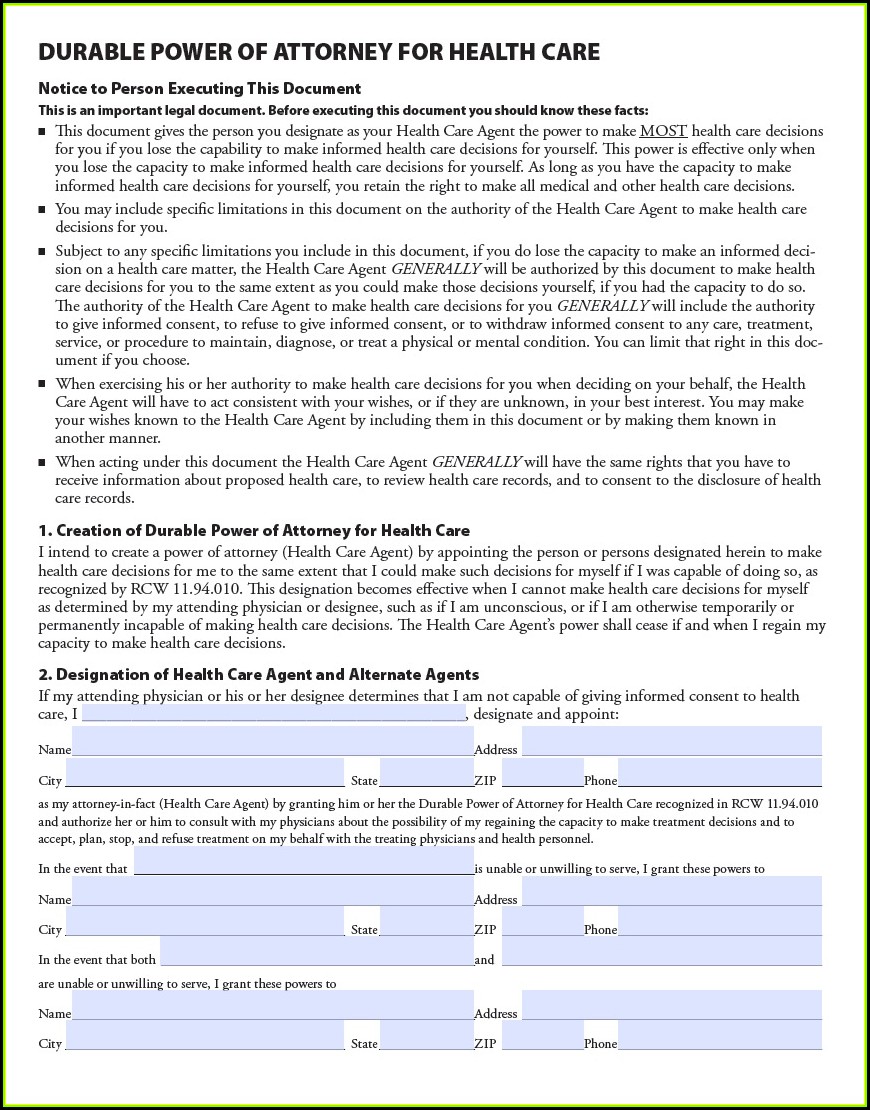 State Of Wv Combined Medical Power Of Attorney And Living Will Form 