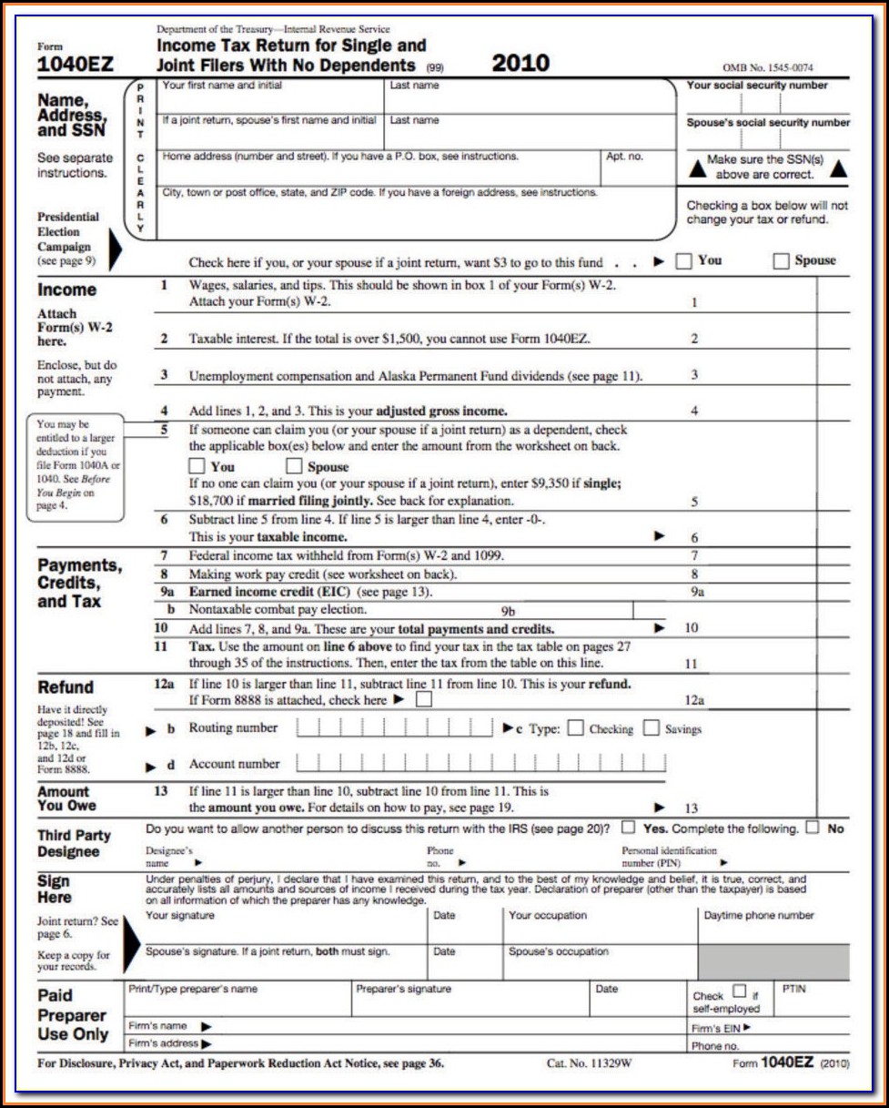 Printable Tax Forms 1040ez 2018 Form : Resume Examples #xz20BNzYql