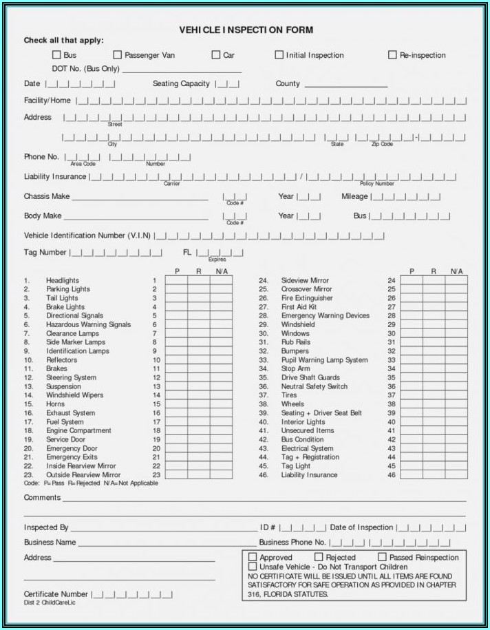 Free Printable 90 Day Inspection Forms