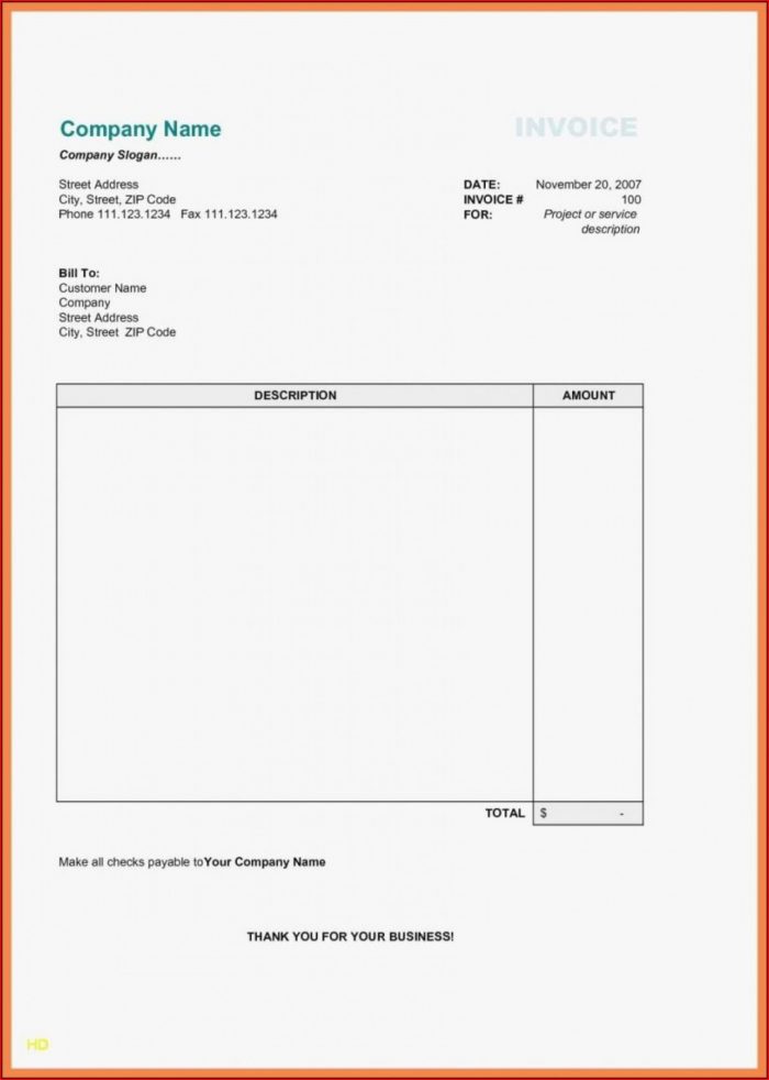 Printable Blank Invoice Template - Template 2 : Resume Examples #l6YNwDMV3z