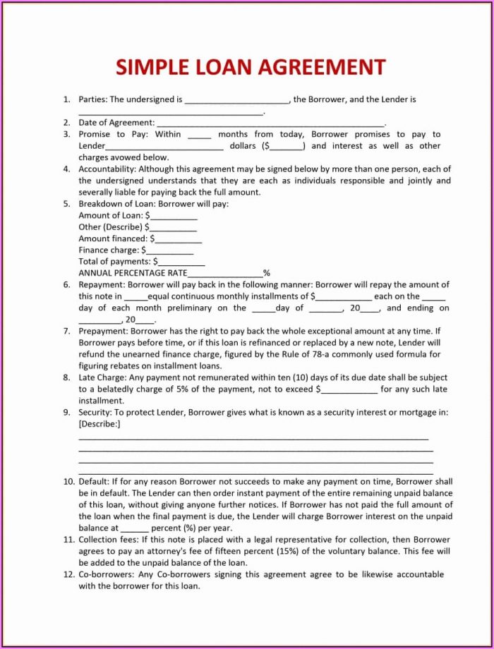 Parent Child Loan Agreement Template - Template 2 : Resume Examples # ...