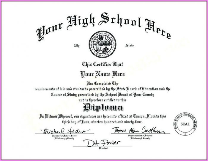 Free Editable High School Diploma Templates - Template 1 : Resume ...